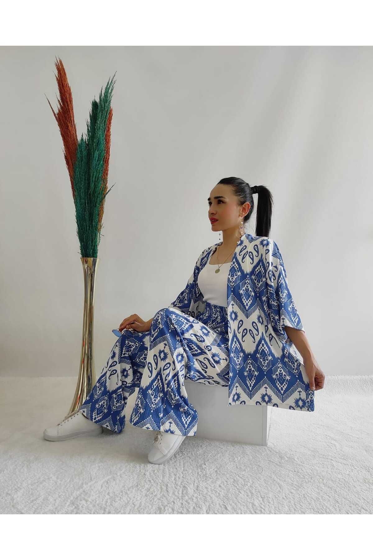 alenmoda Σετ διπλό κιμονό με σχέδια (άνετη εφαρμογή)
