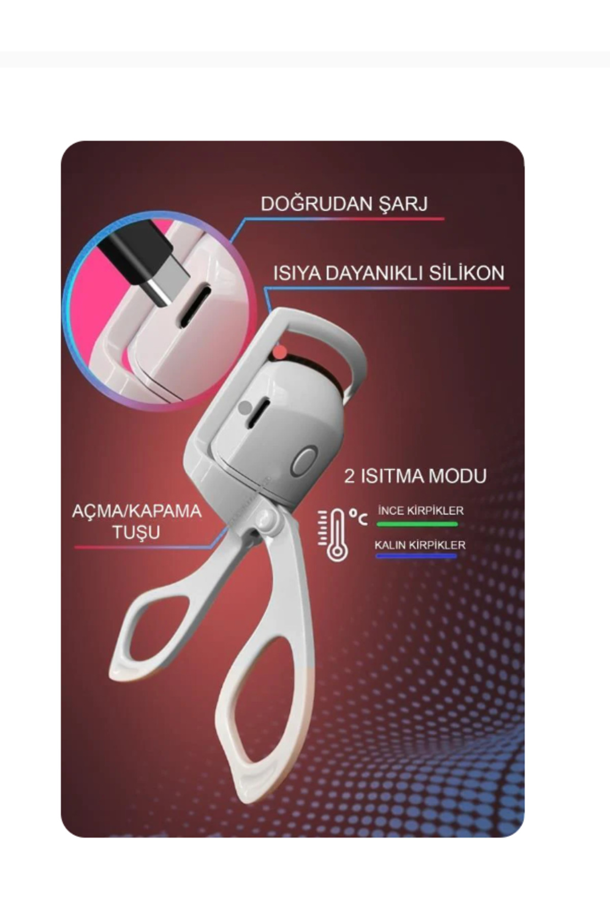 فرمژه   MUJGAN | kirpikkıvırıcıpembe اورجینال - تصویر 3