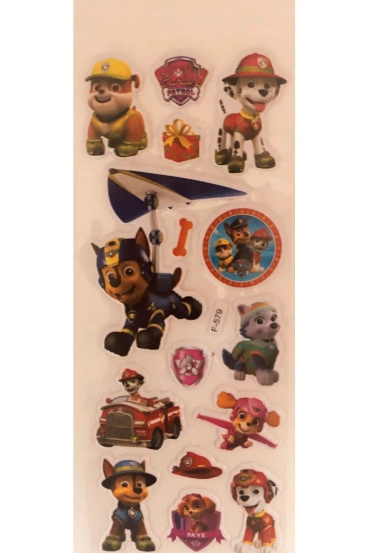Kumik-Paw Patrol Characters Set of 3 Stickers Chase, Marshall, Zuma, Skye, Rubble, Rocky 3