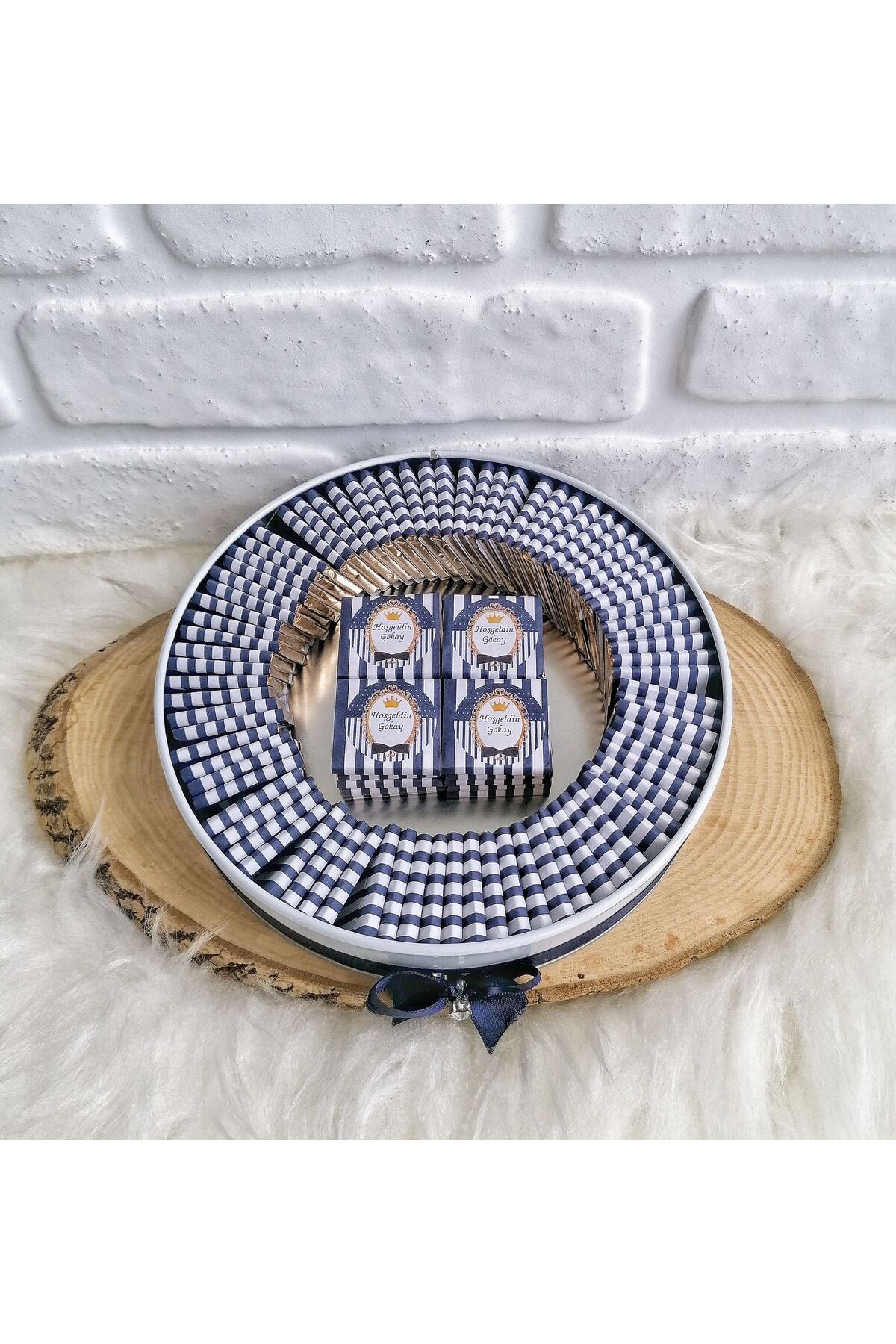 BUGİTO 50 Adet İsme Özel Erkek Bebek Doğum Sünnet Hatırası Hediyelik Çikolata fotoğrafı 4 (önizleme)