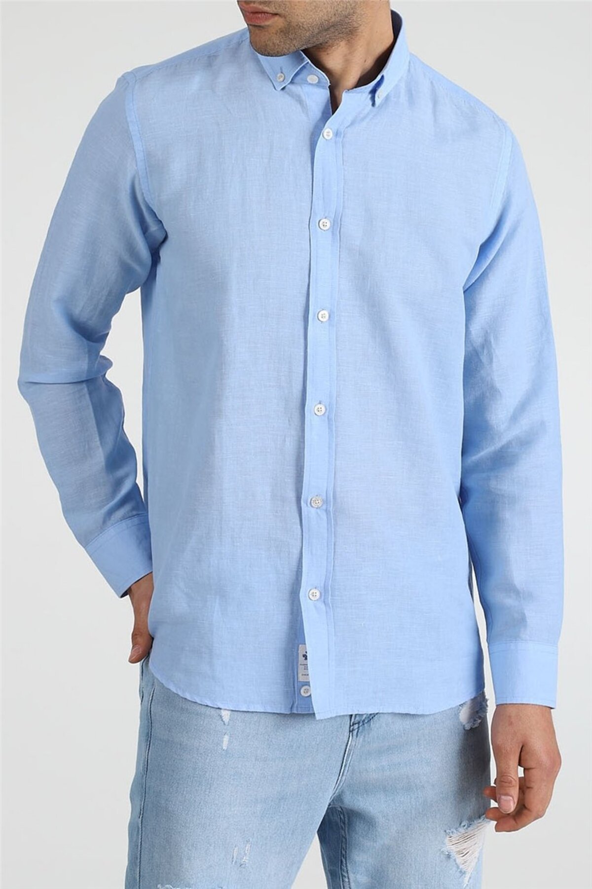 پیراهن مردانه آبی ADAM BOXES | SFSL11B اورجینال - تصویر 3