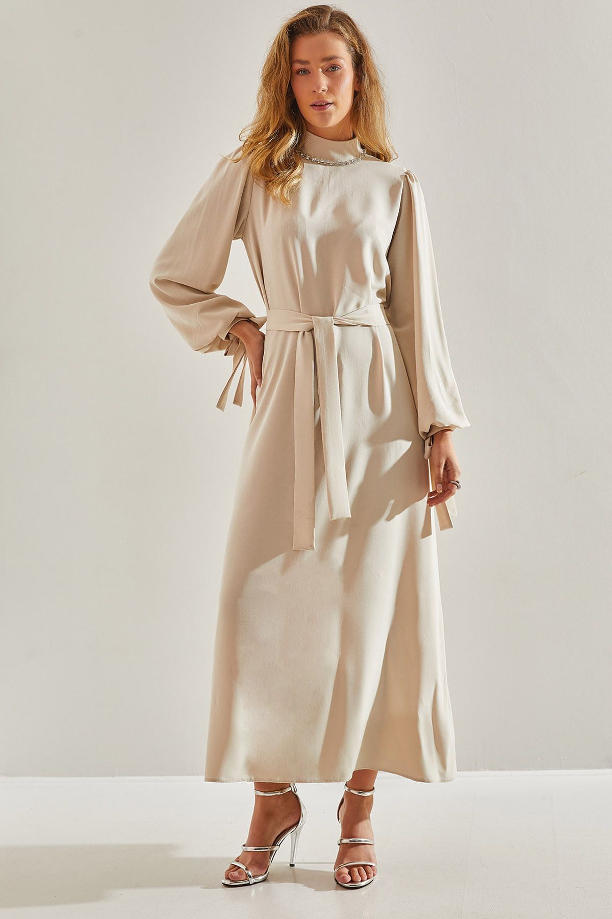لباس حجاب کمربند دوزی شده زنانه 60151021 Bianco Lucci Modest