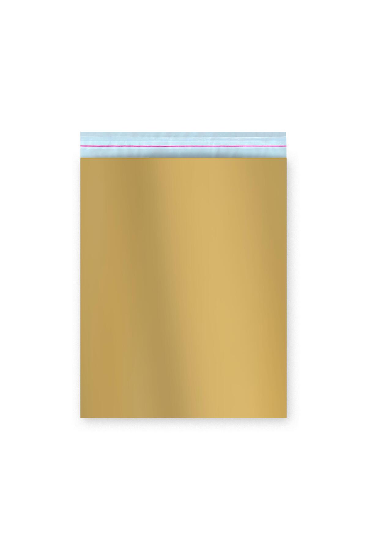 AMBALAJ PAZARI Bantlı Metalize Lüks Hediye Paketi Gold 35x50 cm - 50 Adet