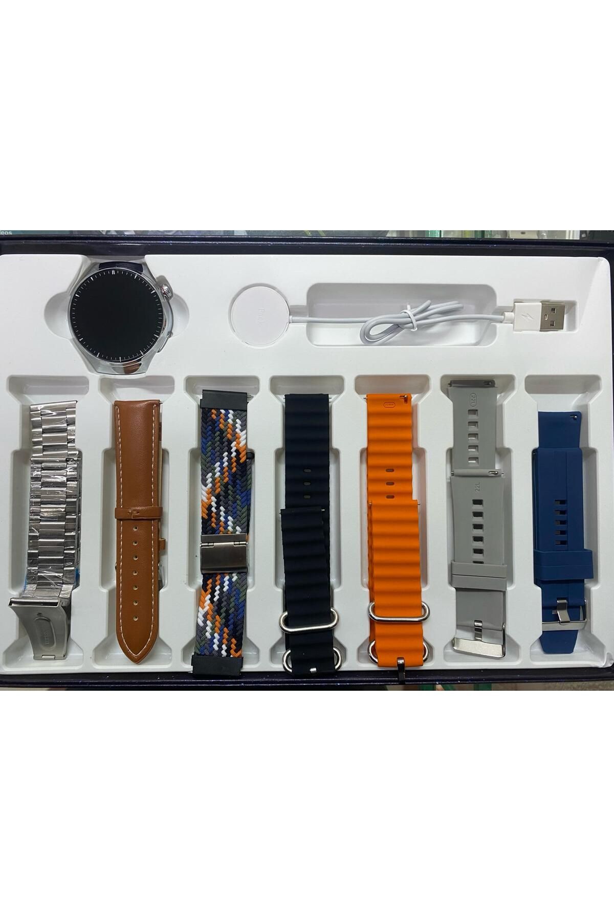 Watch 4 Pro Ultra 8 In 1 Akıllı Saat 7 Kordonlu Takvim Spor Whatsapp Menülü