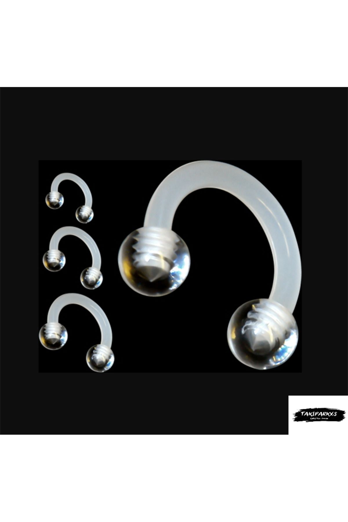 Takıparkxs-Anti Allergic Bio Plast Transparent Eight Millim Septum Piercing 1
