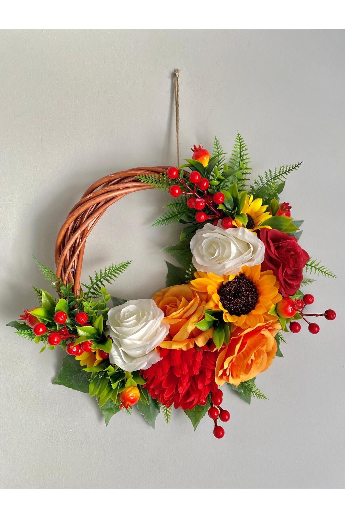 DOOR ORNAMENT HOUSE DECOR WREATH  SUNFLOWER/ROSE SUNFLOWER COCKINA