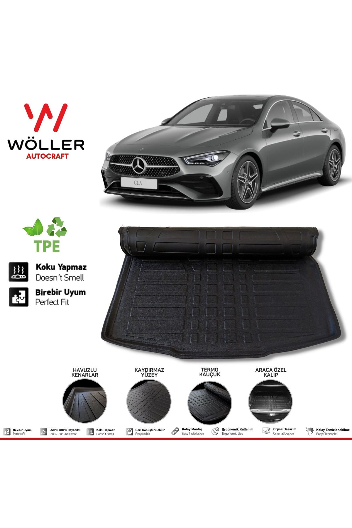 Wöller Mercedes Cla, совместимый с багажом после 2019 года 3d Ultraflex wöllerultraflex025