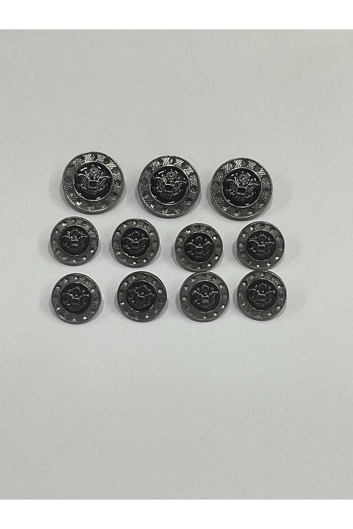 Blazer Jacket Button / Anthracite Nickel Plated