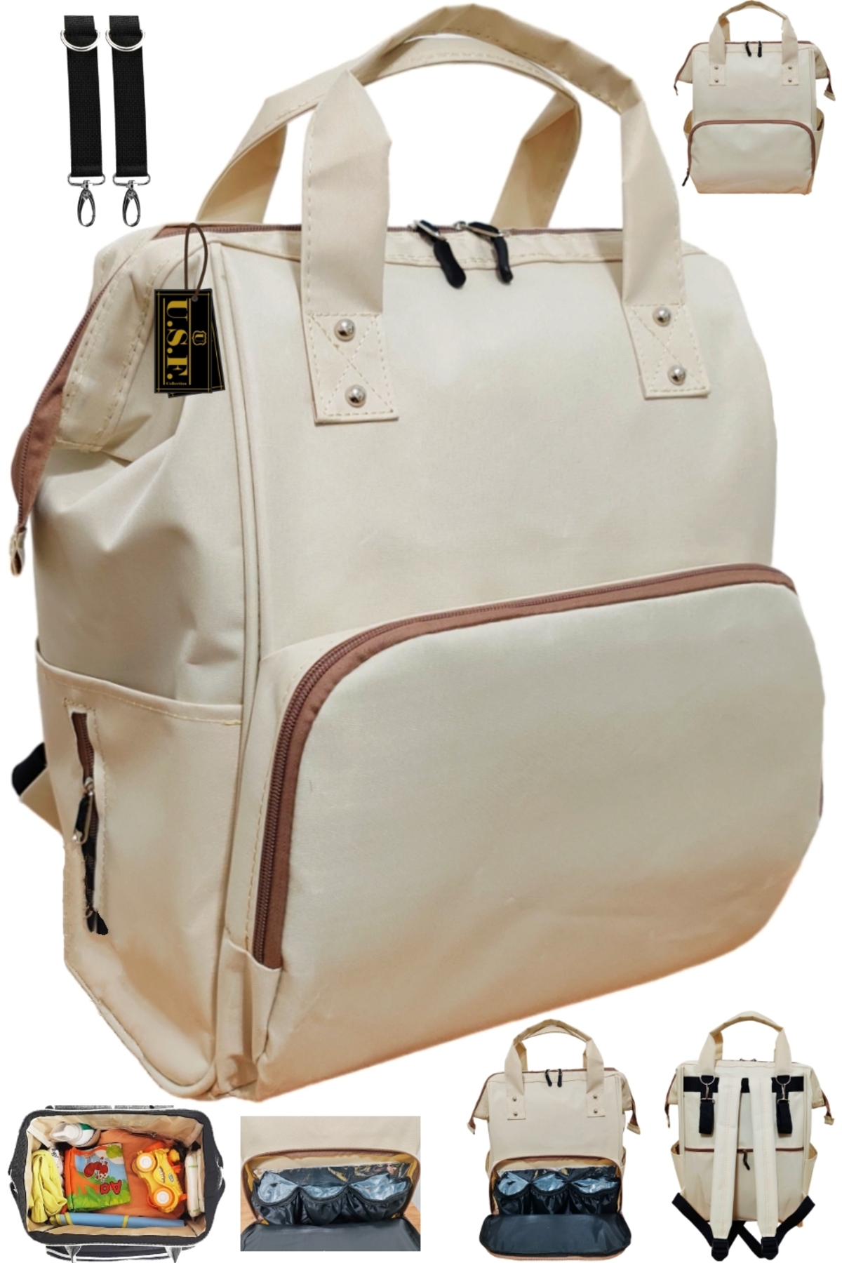 USF Ana Kucağı Puset Bebek Taşıma Portbebe + Anne Bebek Bakım Sırt Çantası 2 li set fotoğrafı 2 (önizleme)