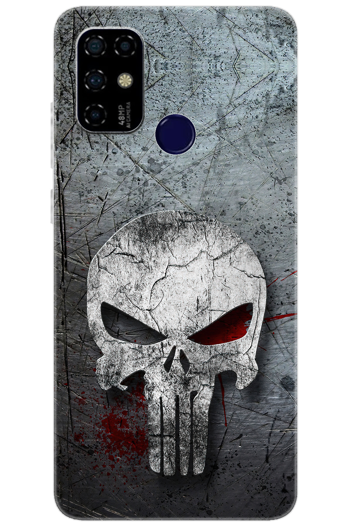 Via F20 Compatible Sheath Pattern Printed Silicone Grey Skull NGO:218 CP-GNCLJyT