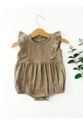 Kız Bebek Taş Rengi Fırfırlı Tulum - Lavin 1005736