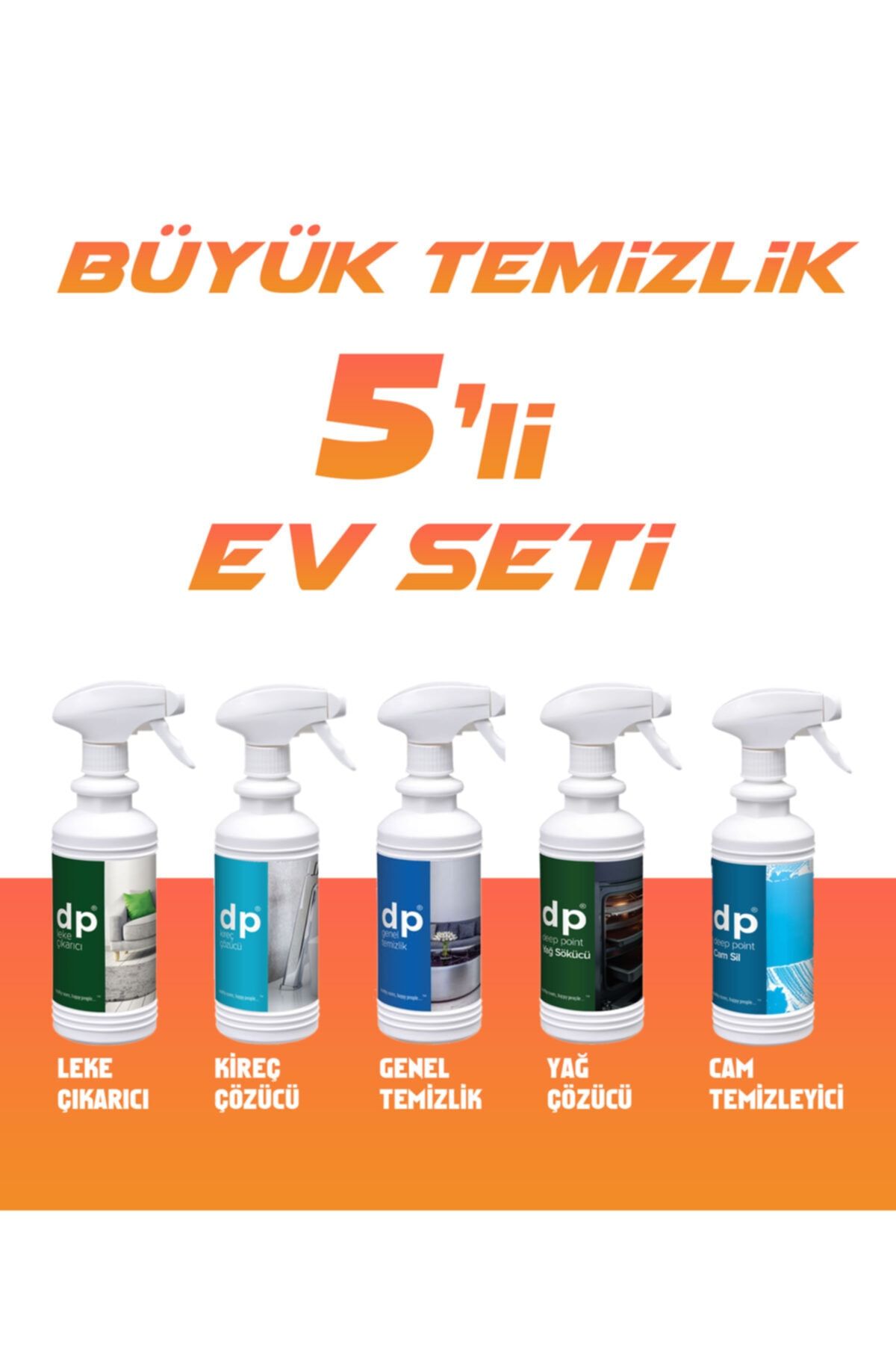 deep point türkiye Dp Büyük Temizlik  Ev Seti 5'li