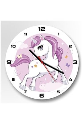 Beyaz Unicorn Duvar Saati unicorn saat