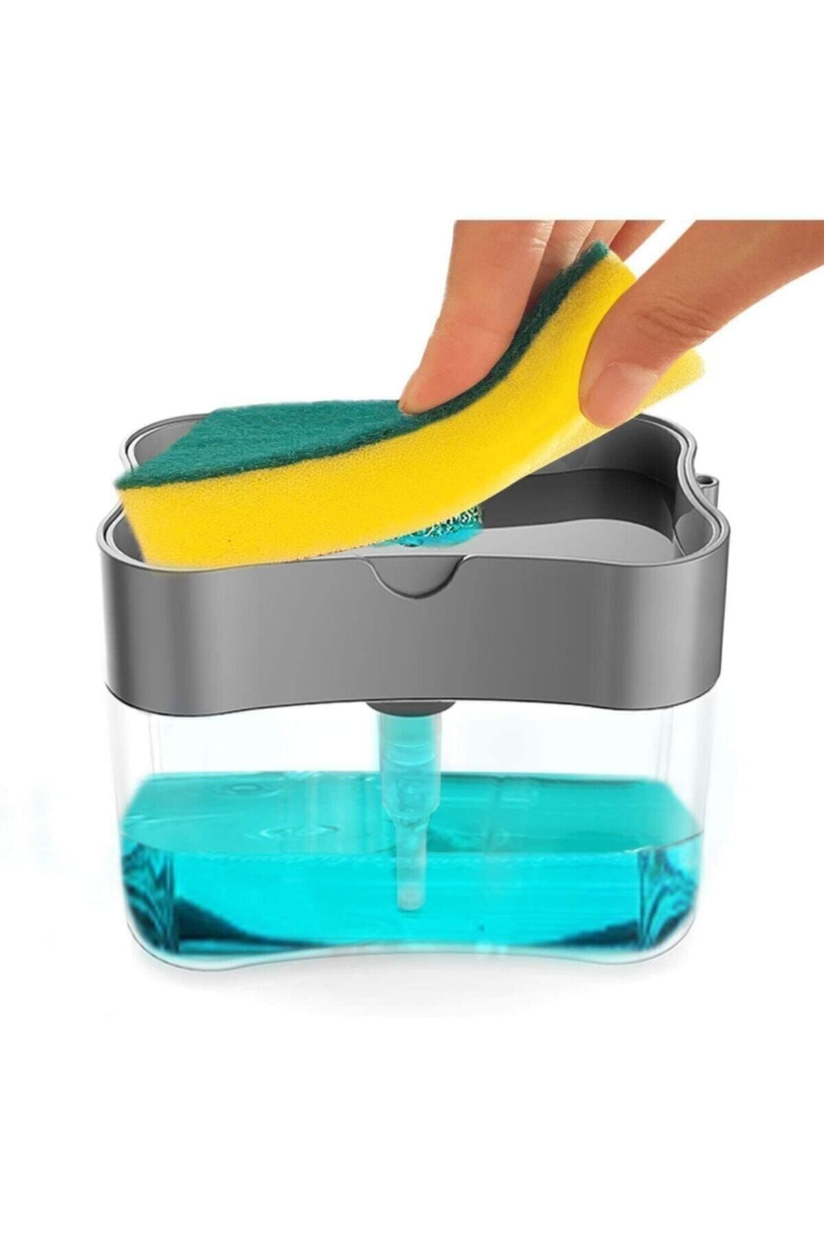 Lira-Push-Push Detergent Container Sponge Holder Including 1 Sponge 650ml 5