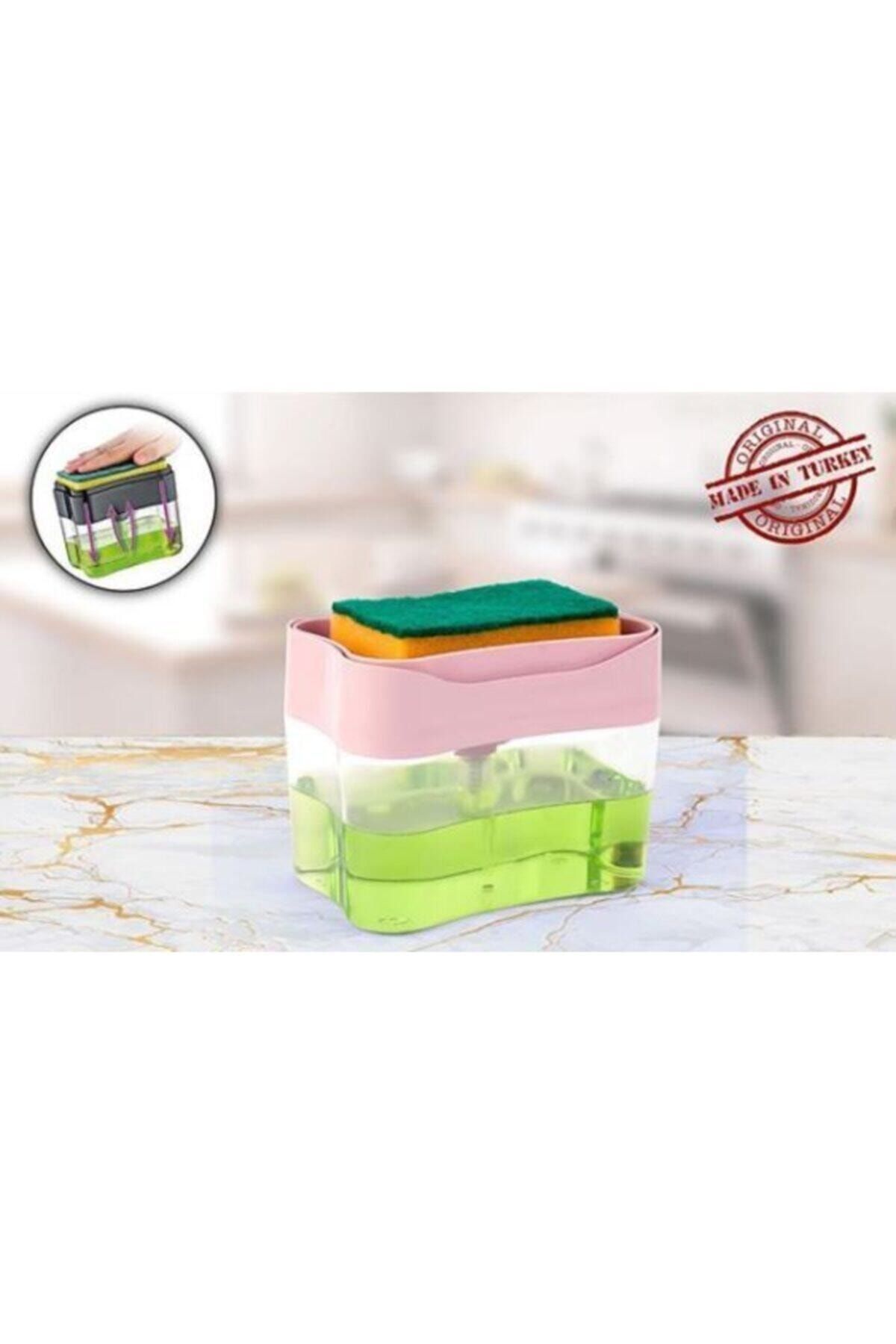 Lira-Push-Push Detergent Container Sponge Holder Including 1 Sponge 650ml 6