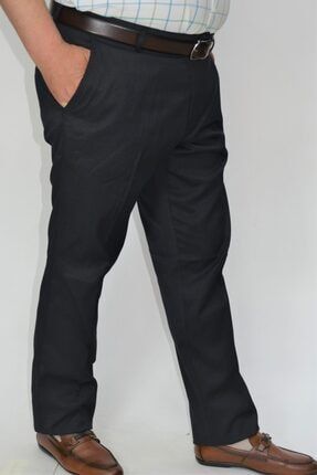 Pantolon Pamuk Keten Klasik Likralı Siyah BİM2222