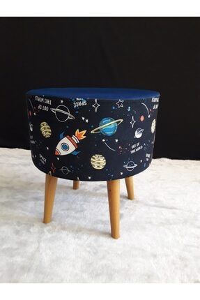 Gürgen Ahşap Ayaklı Dekoratif Asteroid Genç Silindir Puf Bench Koltuk Sandalye Dekoratif Asteroid Erkek Genç Puf Bench