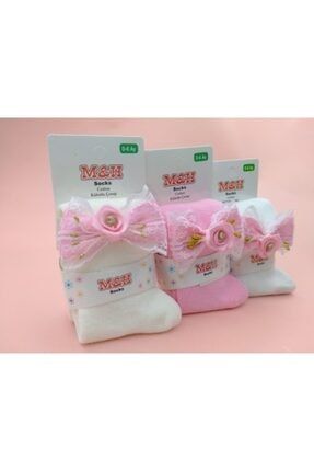 Kız Bebek Pembe Külotlu Çorap Aksesuarlı 3 lü Set BKW-OO-99050