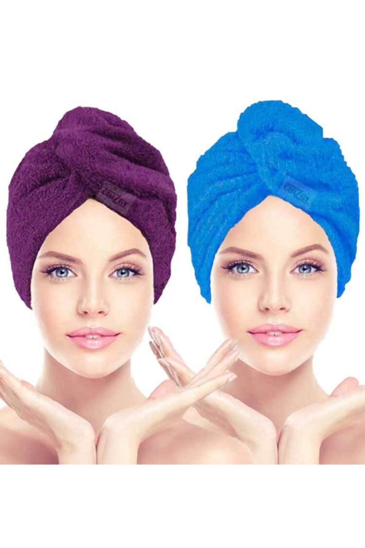 chizgy mikrofiber dugmeli sac havlusu sac bonesi banyo deniz ve havuz sonrasi plaj icin 2 li set fiyati yorumlari trendyol