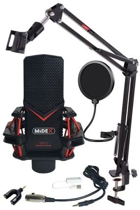 Gmx1st Condenser Stüdyo Mikrofonu Pc Ve Telefon (STAND VE FİLTRELİ) 22455
