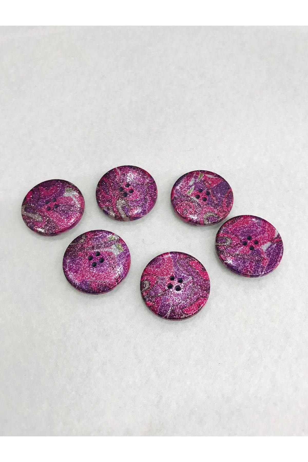 Italian Silvery Button 6 Pieces