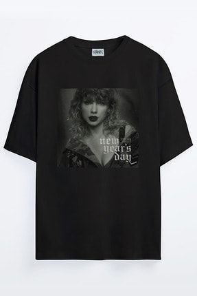 Unisex New Year's Day Taylor Swift Baskılı Oversize T-shirt newyearsss