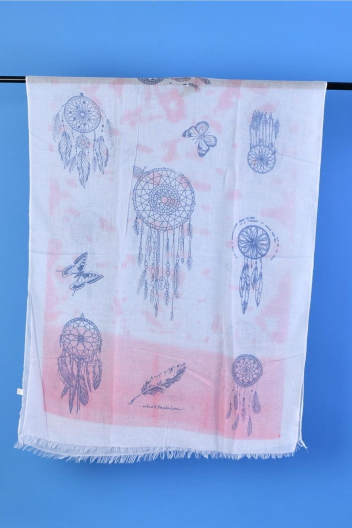 Moda1001 Kadın Pembe Dream Catcher Düş Kapanı Desenli Pareo