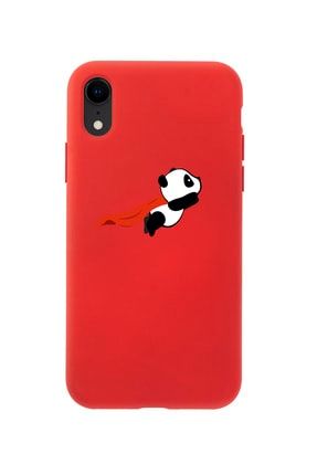 Iphone Xr Uçan Panda Desenli Kırmızı Premium Lansman Kılıf MCIPHXRLUCNPND