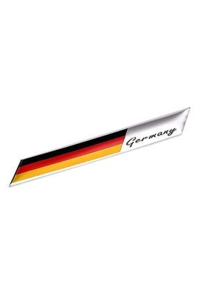 Almanya Bayrağı Çubuk Tasarımlı Alüminyum Sticker Etiket k0059