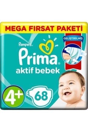 Bebek Bezi Aktif Bebek Mega Fırsat Paketi 4+ Beden 68 Adet 256rda4430