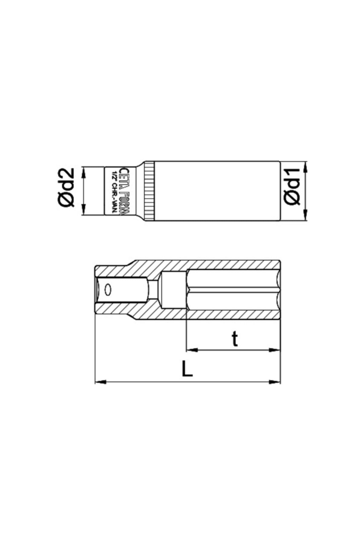 CETA FORM-C24-H Series 1/2'' 6 Corner Deep Socket Wrenches 2