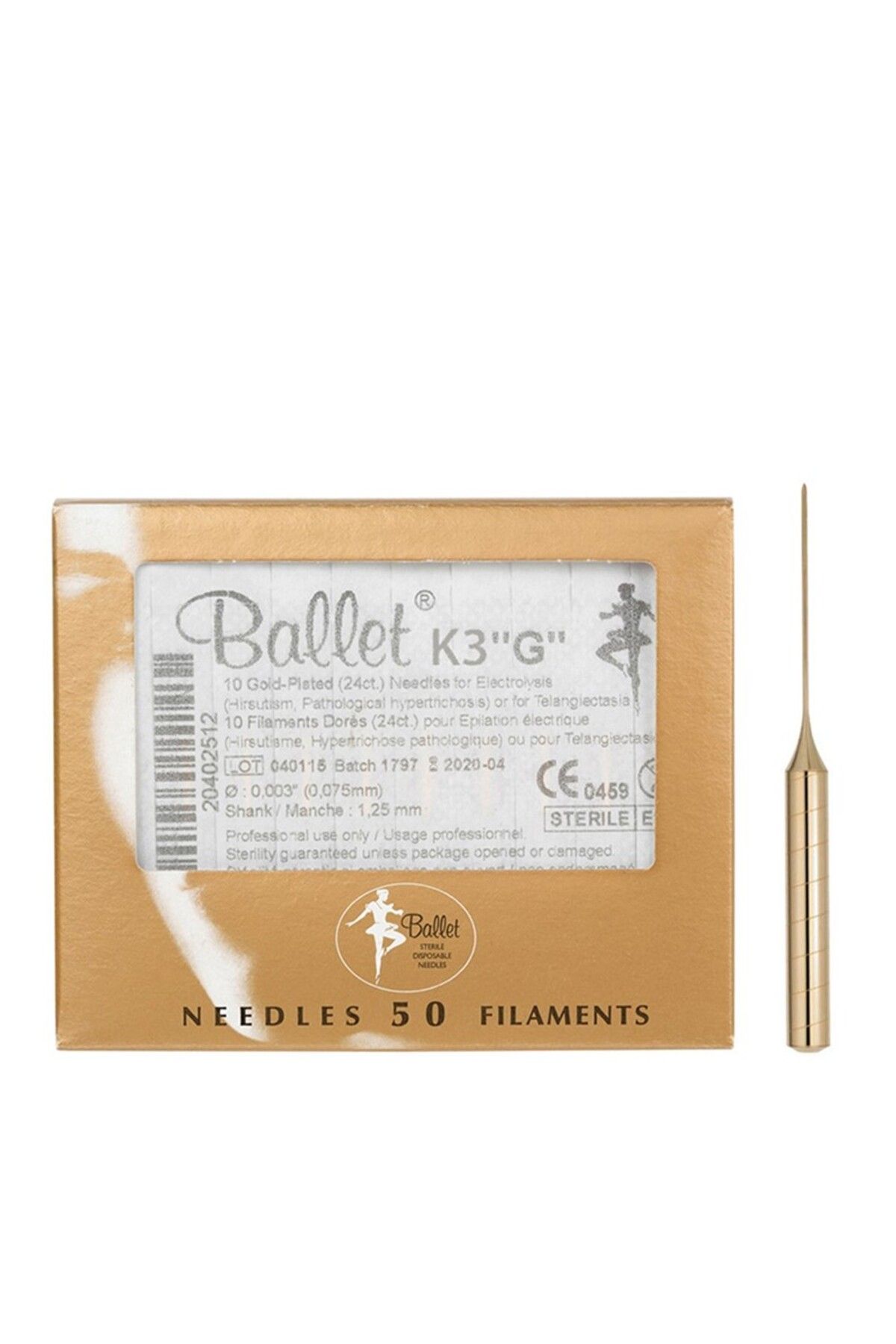 Ballet K3''g'' Gold Epilasyon Iğnesi 0,075mm