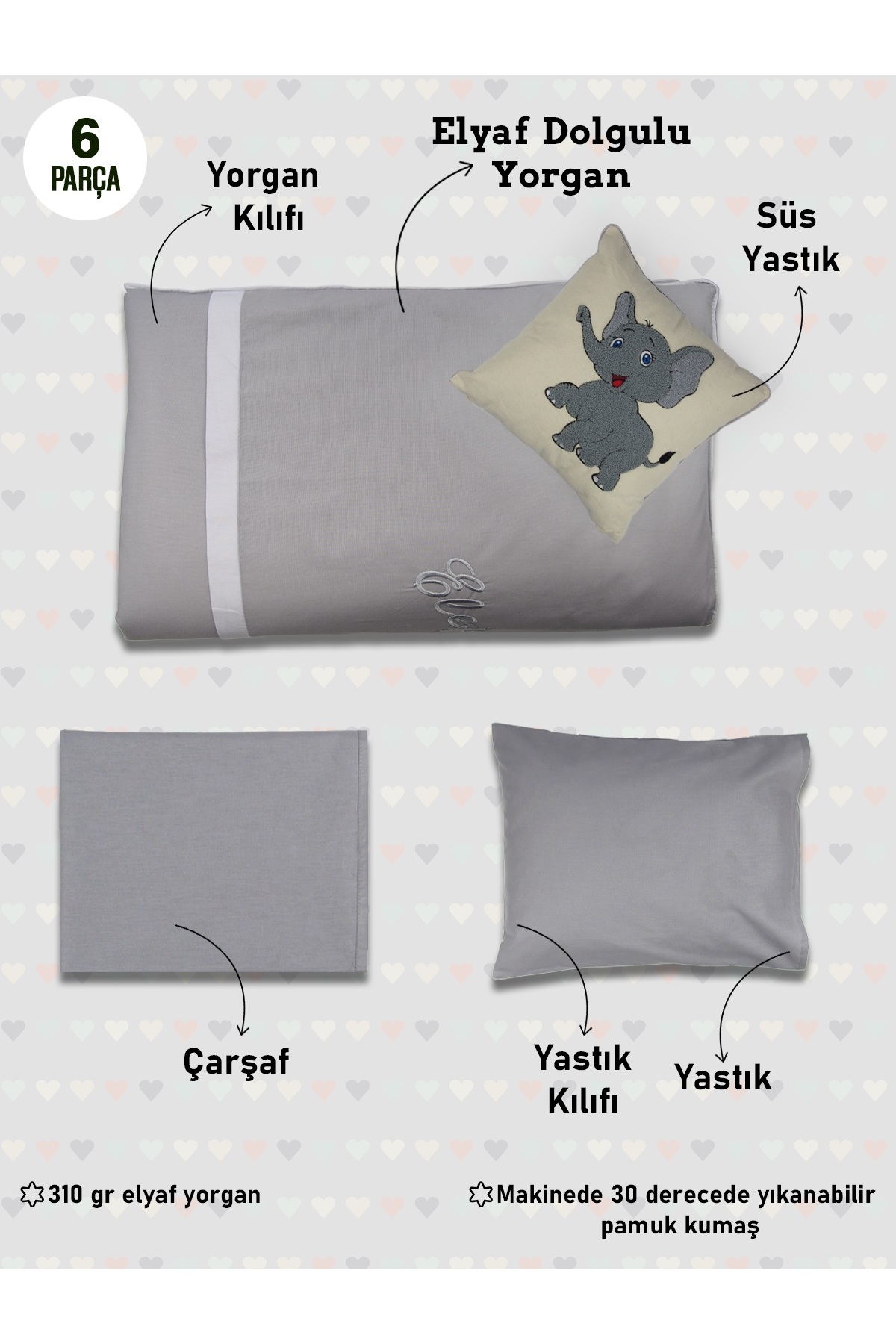 Kinder Baby Bebek Uyku Seti 6 Parça fotoğrafı 2 (önizleme)