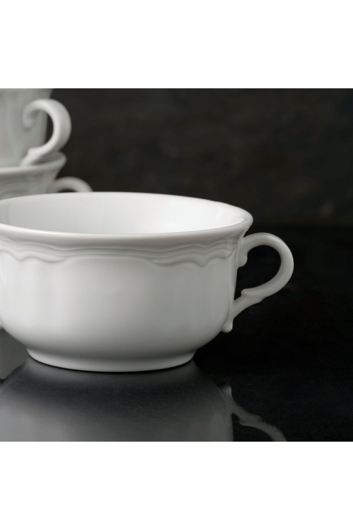 Güral Porselen-GÜRAL PORCELAIN VENICE 4 PIECES 12 CM Soup BOWL WITH HANDLES 2