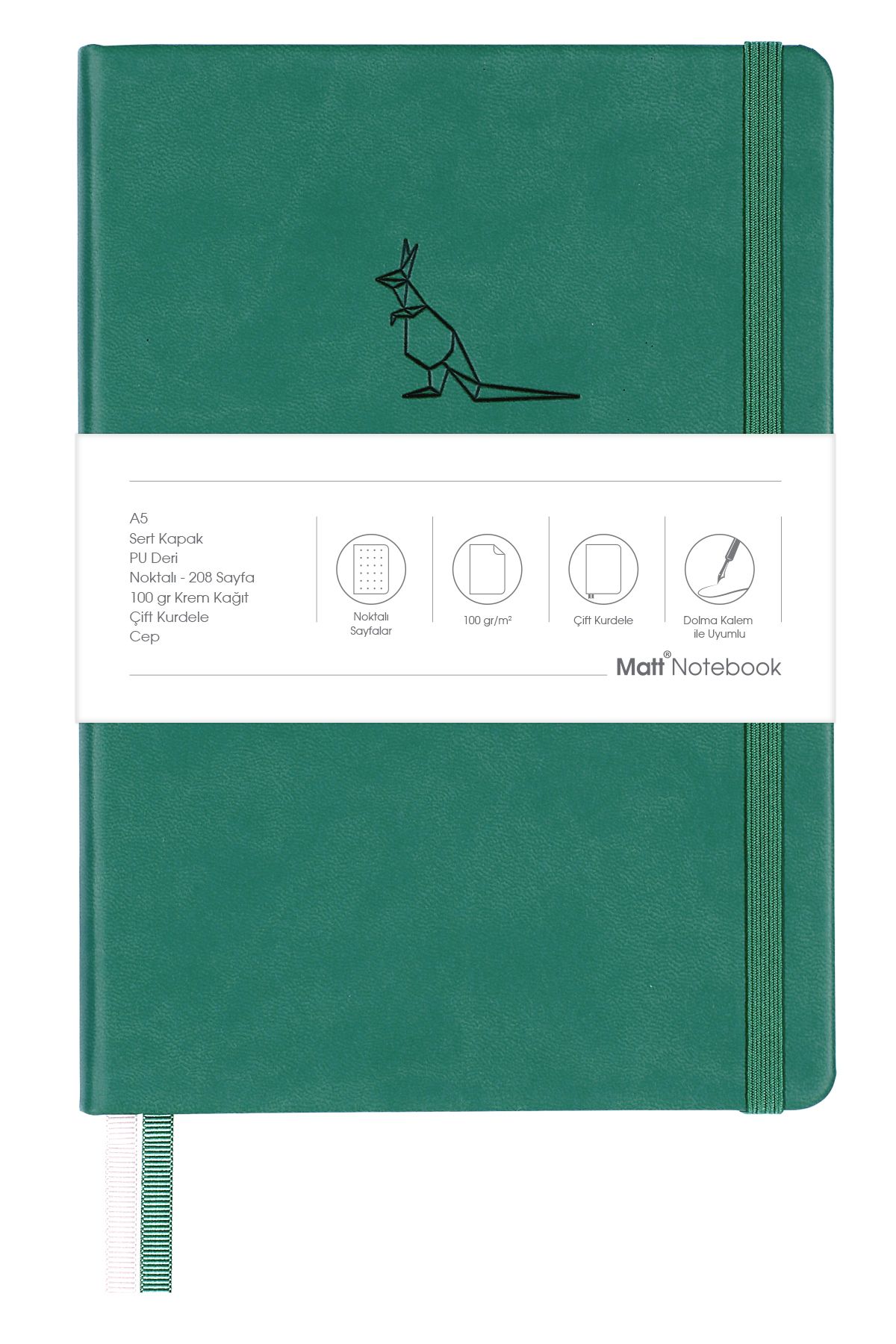 Matt Notebook-Caiet A5 verde punctat 4