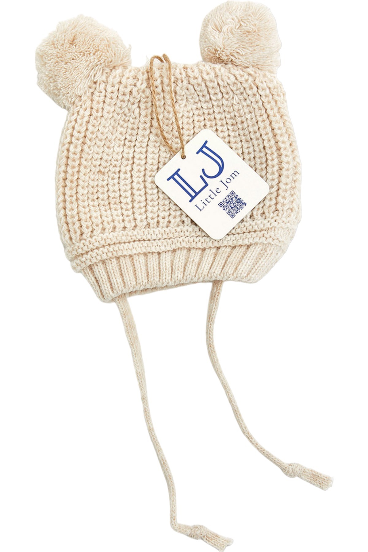 Little Jom 3 Adet Ponponlu Triko Bebek Şapkası, Triko Bebek Bere (0-18 Ay) fotoğrafı 3 (önizleme)
