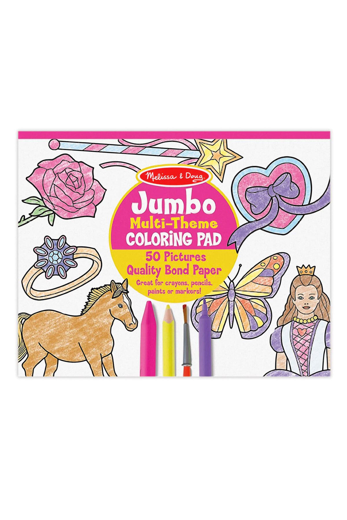 اسباب بازی های نوزاد و فعالیتی صورتی Melissa Doug کتاب رنگ آمیزی غول پیکر Melissa & Doug