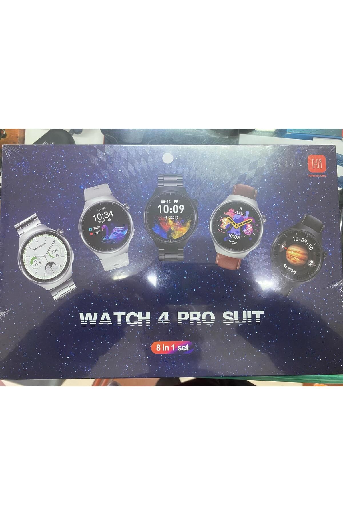 Watch 4 Pro Ultra 8 In 1 Akıllı Saat 7 Kordonlu Takvim Spor Whatsapp Menülü