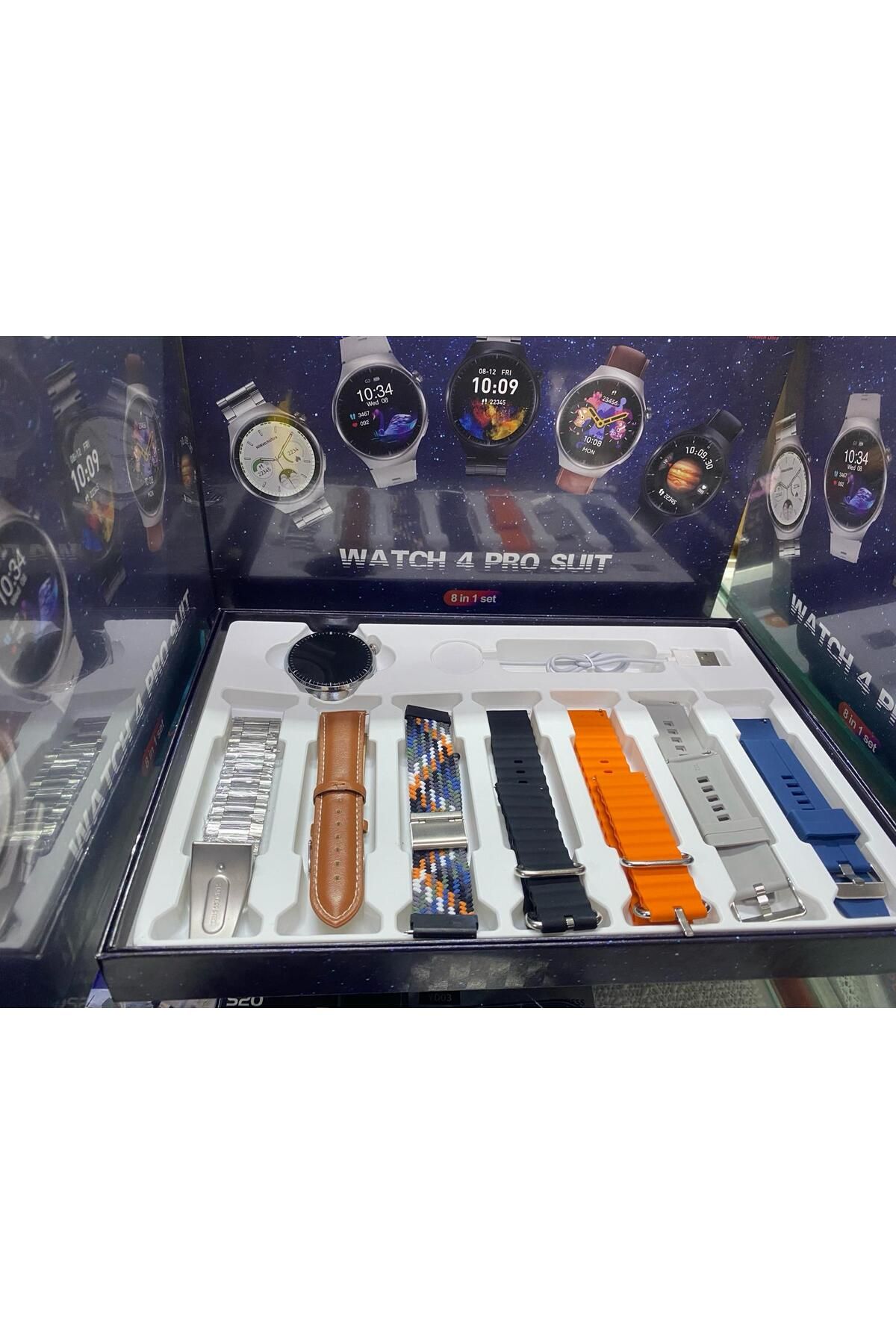 Watch 4 Pro Ultra 8 In 1 Akıllı Saat 7 Kordonlu Takvim Spor Whatsapp Menülü