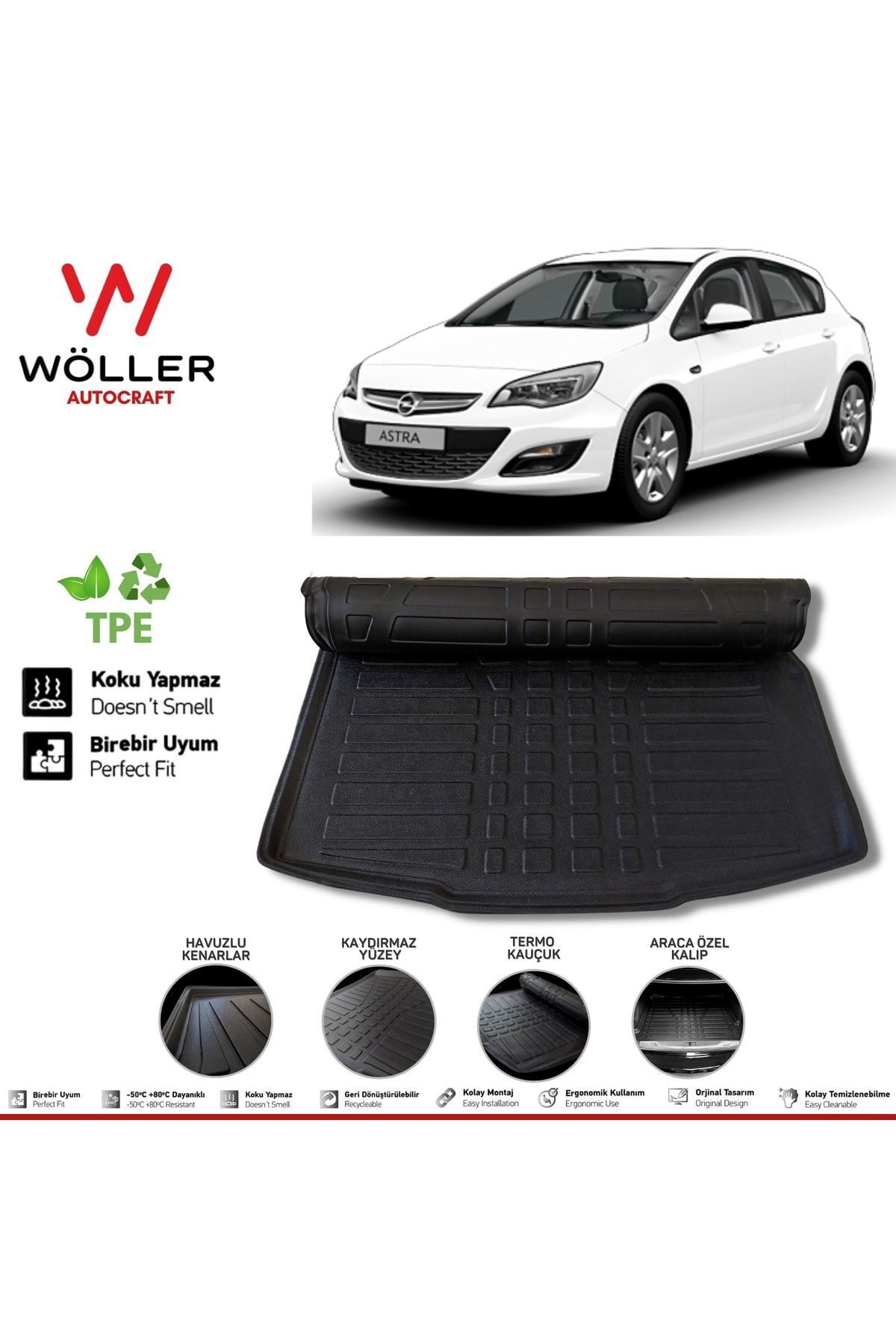 Wöller Opel Astra J Багажник Хэтчбек 2010–2015 гг. 3d Ultraflex Flexible wöllerultraflex028