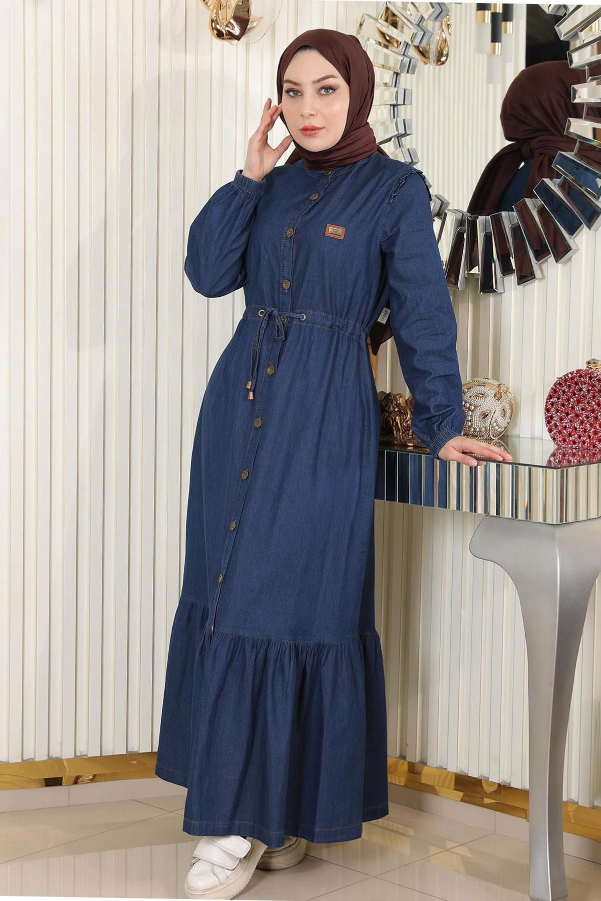 Jeanskleid mit schnürung