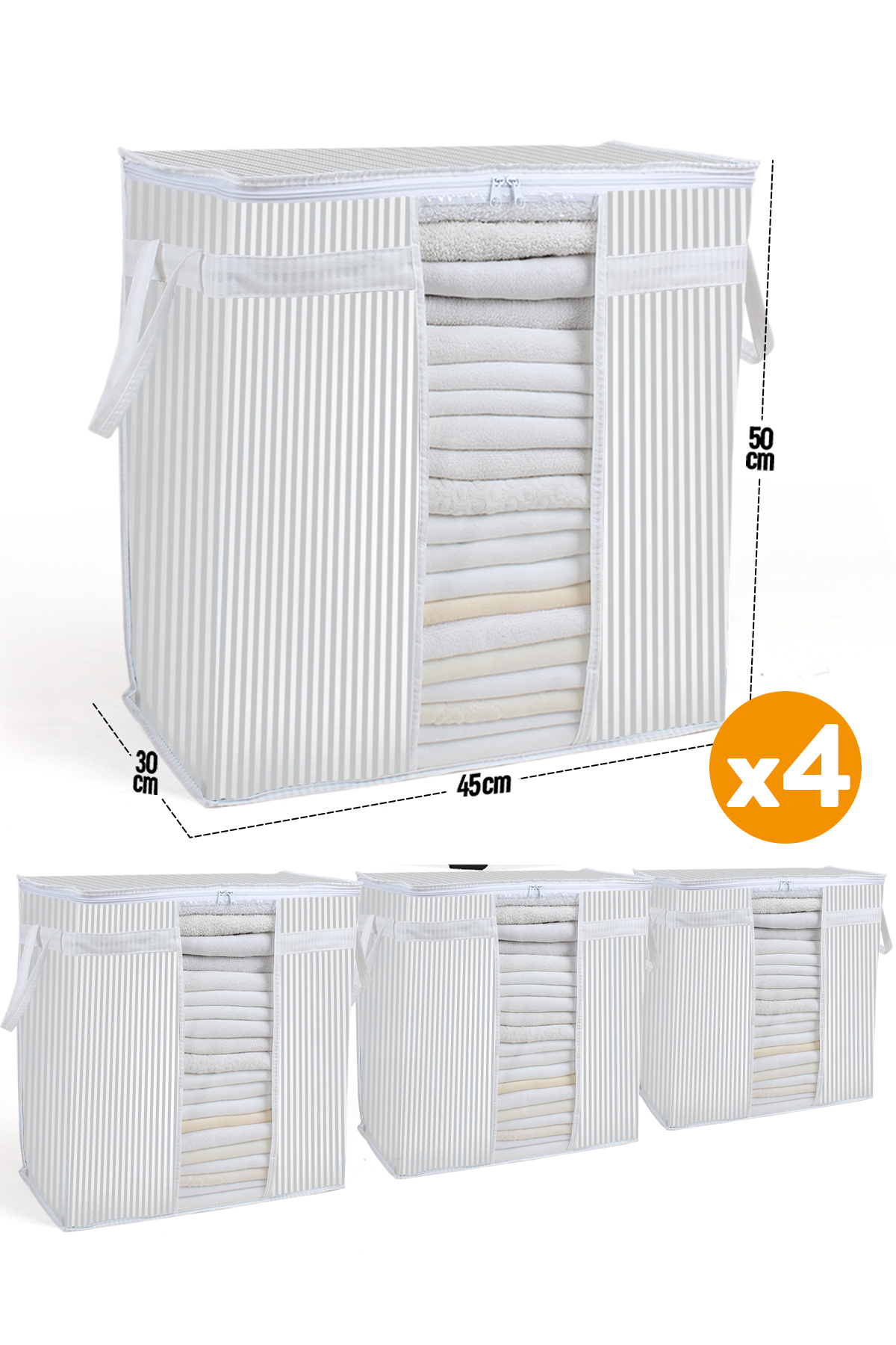 Window Storage Bag Set of 4 Gray