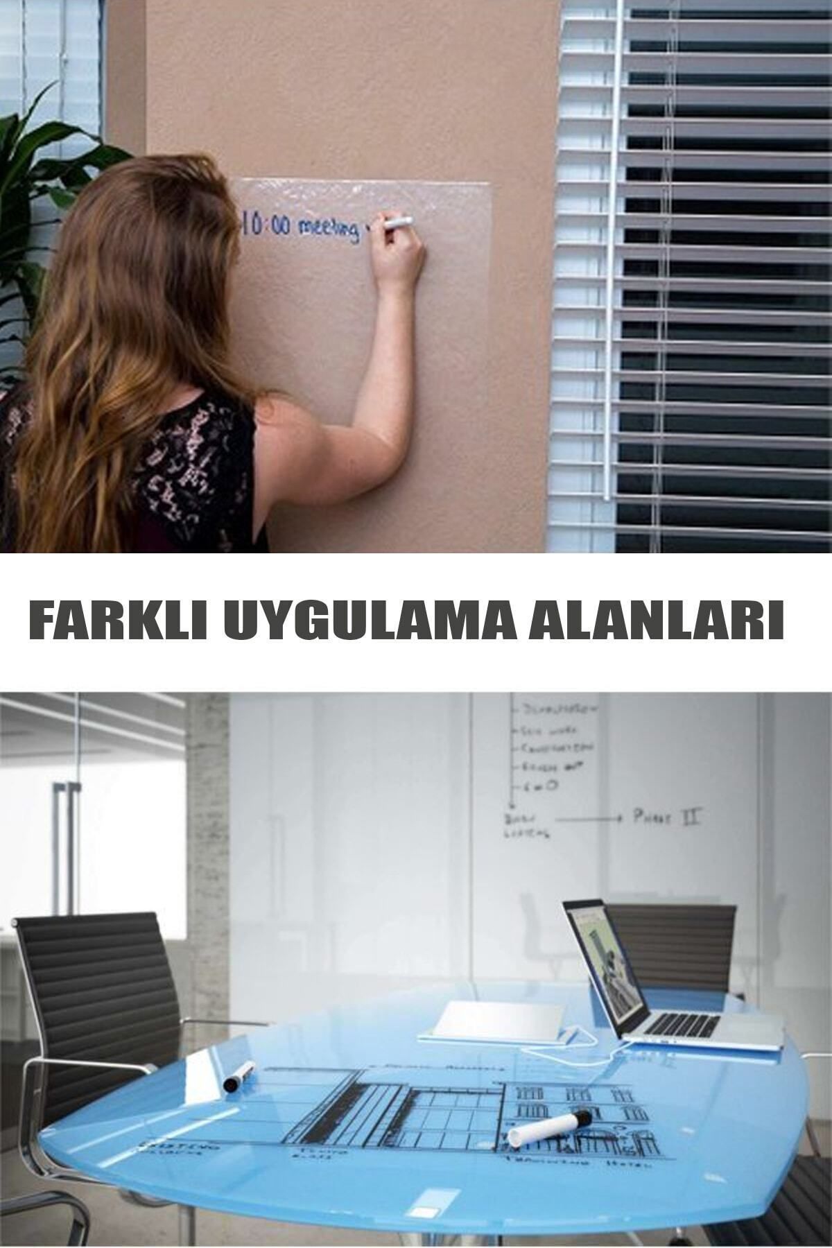 100 X 150 Cm, 2 Adet Şeffaf Kağıt Tahta, Yapışkansız Tutunan Akıllı Kağıt, Yaz Sil Sihirli Kağıt - 8