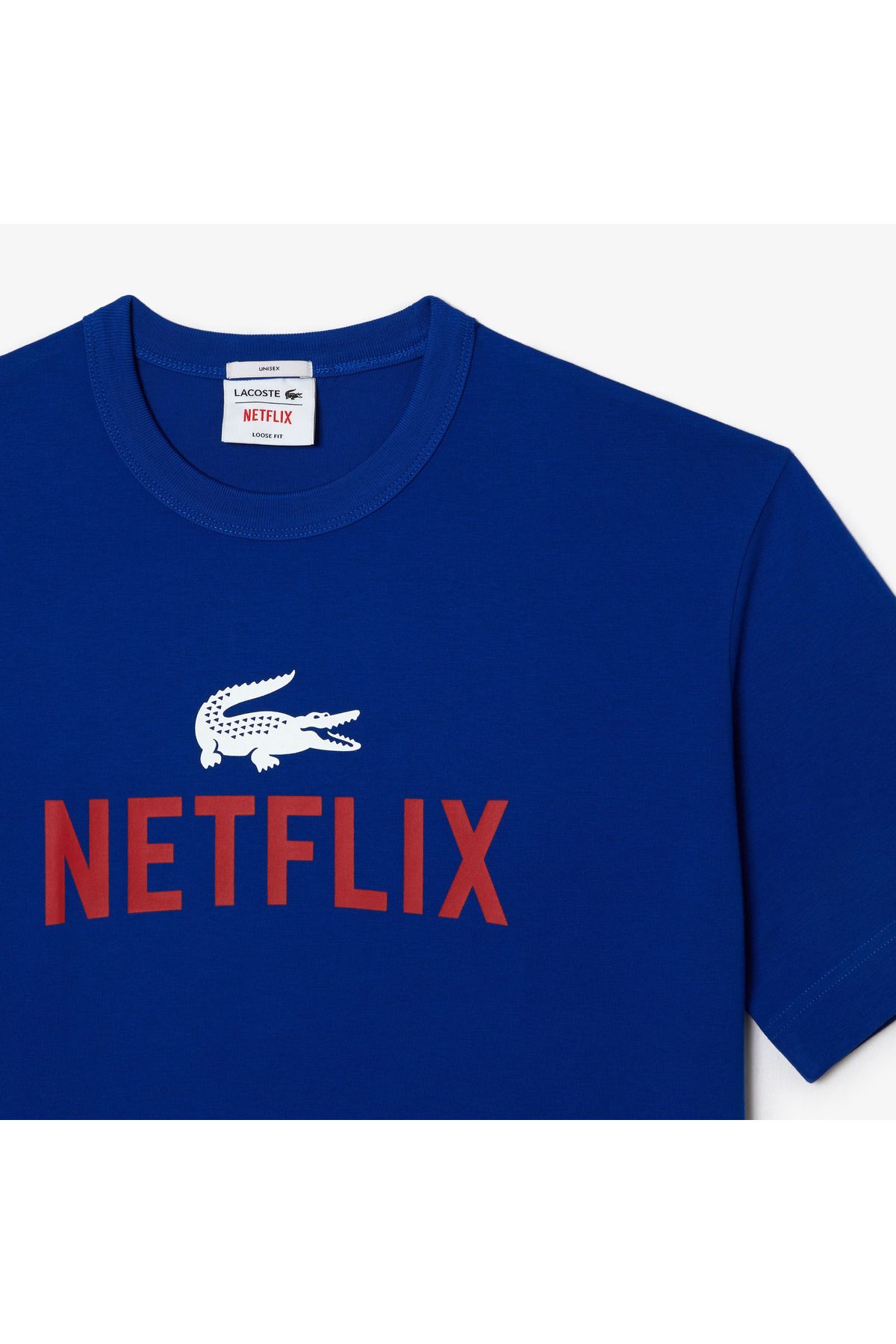 Lacoste تی شرت آبی Netflix unisex