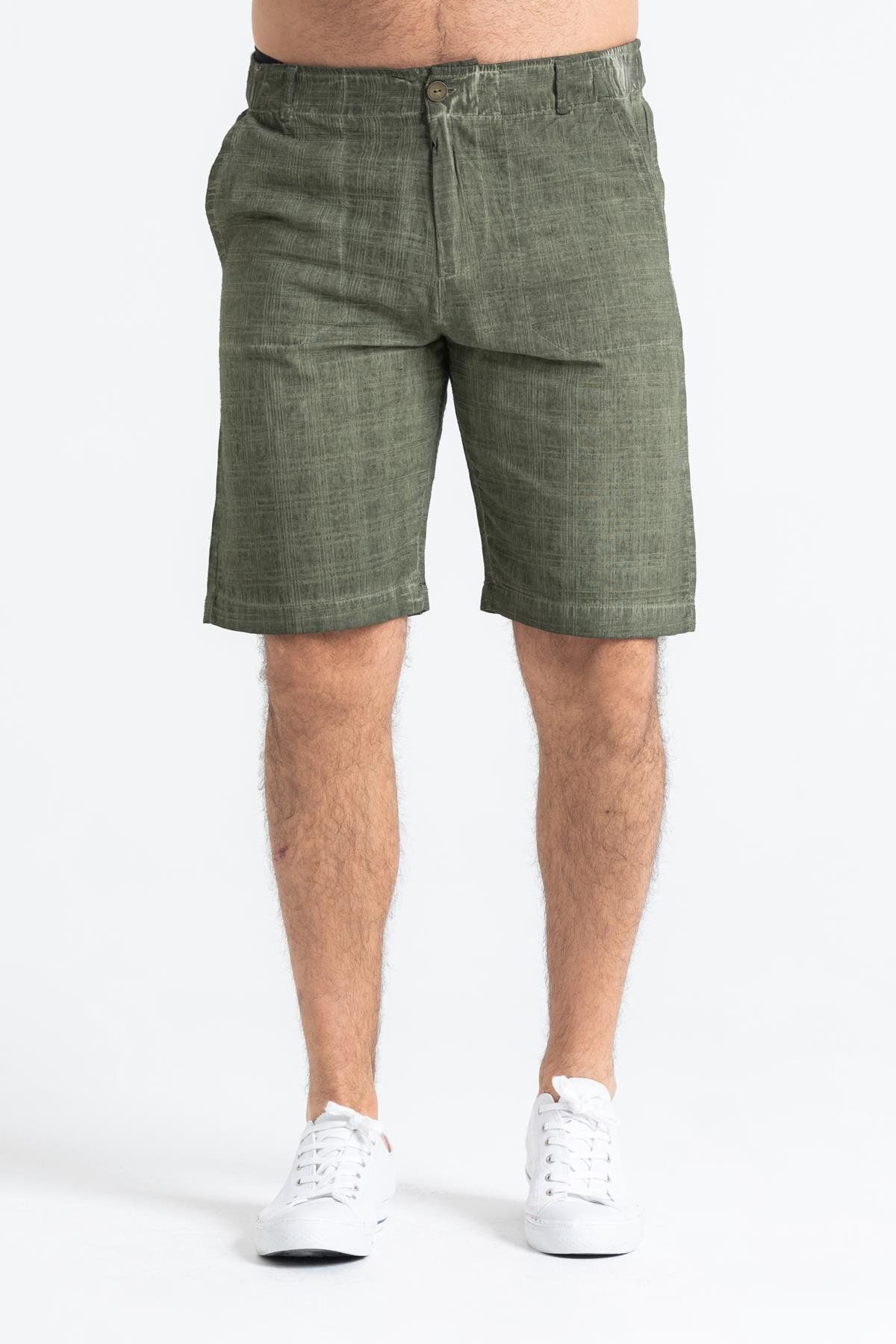 Eliş Şile Bezi Pantaloni Scurți Bărbați Din Stofă Mediterranean Sile Cu Buzunare Kaki 9008 Femeie - 3XL