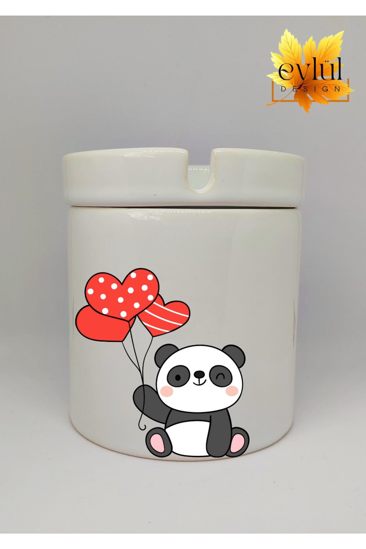 Cute Panda Custom Design Printed Ceramic Ashtray Odorless Culvert