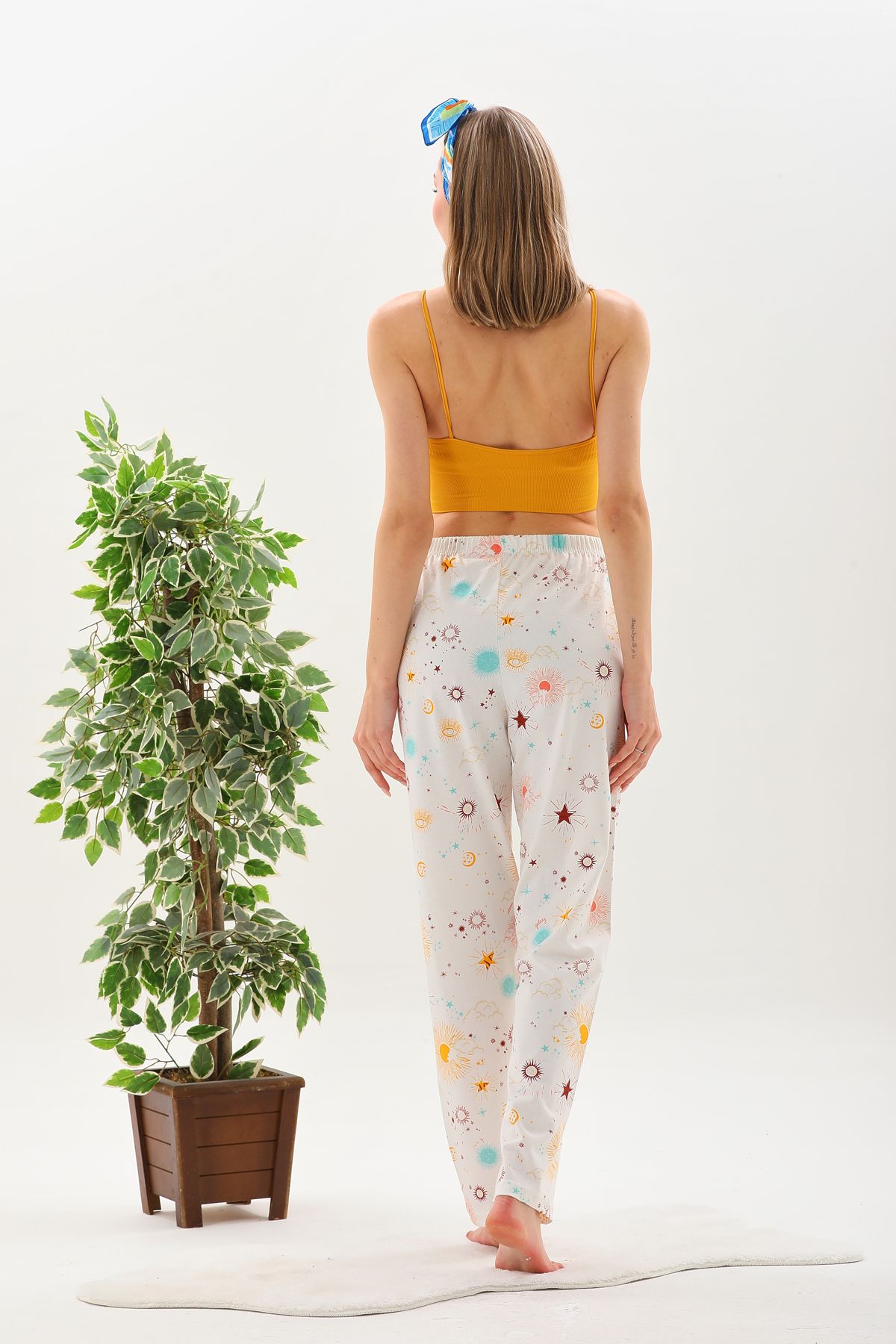 Arvin Pijama-Γυναικείο ηλιακό εμπριμέ 100% βαμβακερό μαλακό πλεκτό καλοκαιρινό πάτο πιτζάμα 3