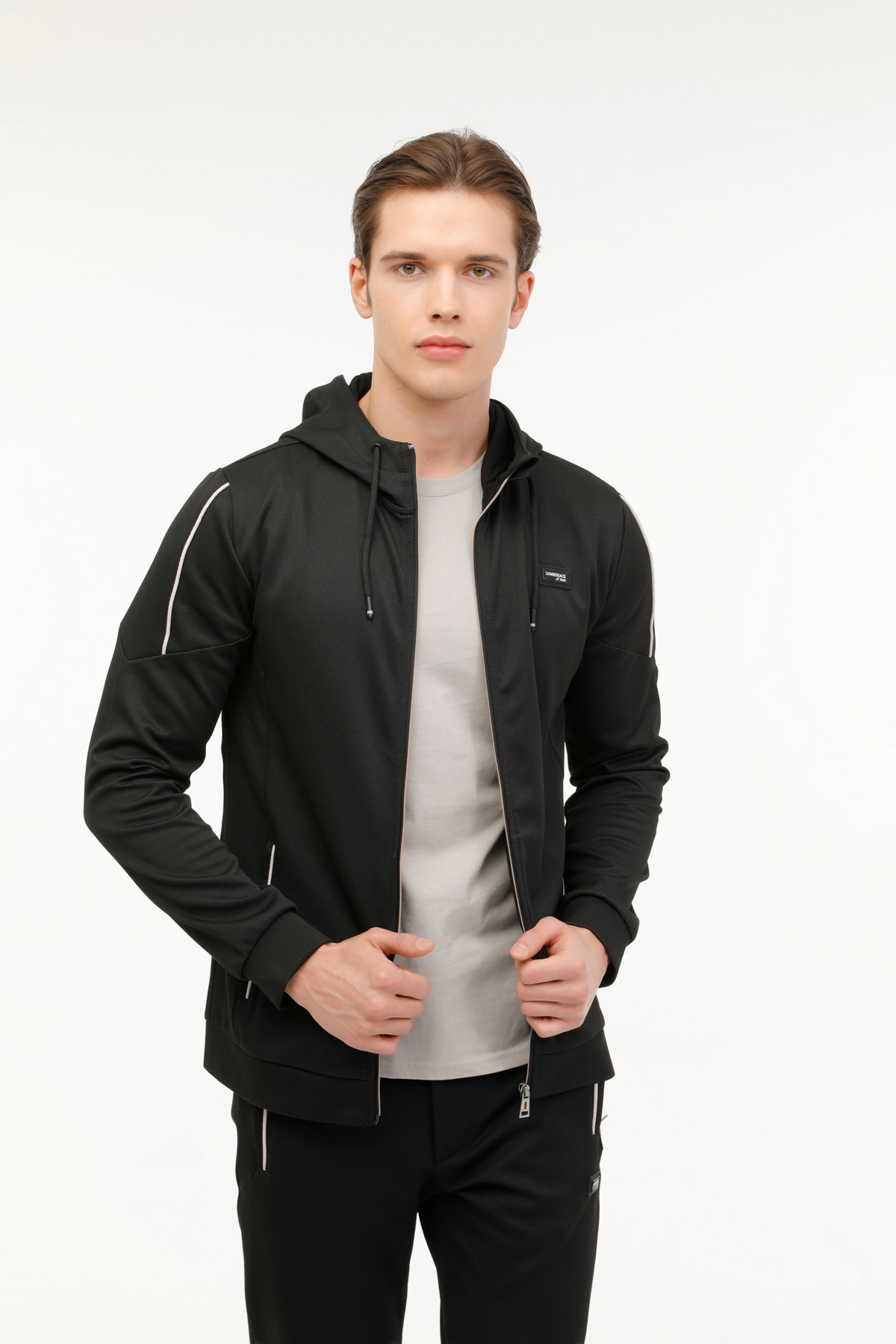 harvey OED① Lumberjack Ml Harvey 18Itl1050 4Fx Men's Black Tracksuit Top- Trendyol