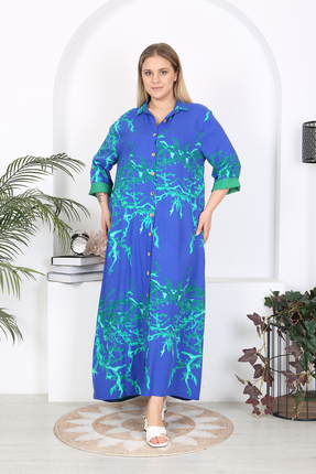 XL Modam KADIN BÜYÜK BEDEN MAVİ YEŞİL GÖMLEK ELBİSE