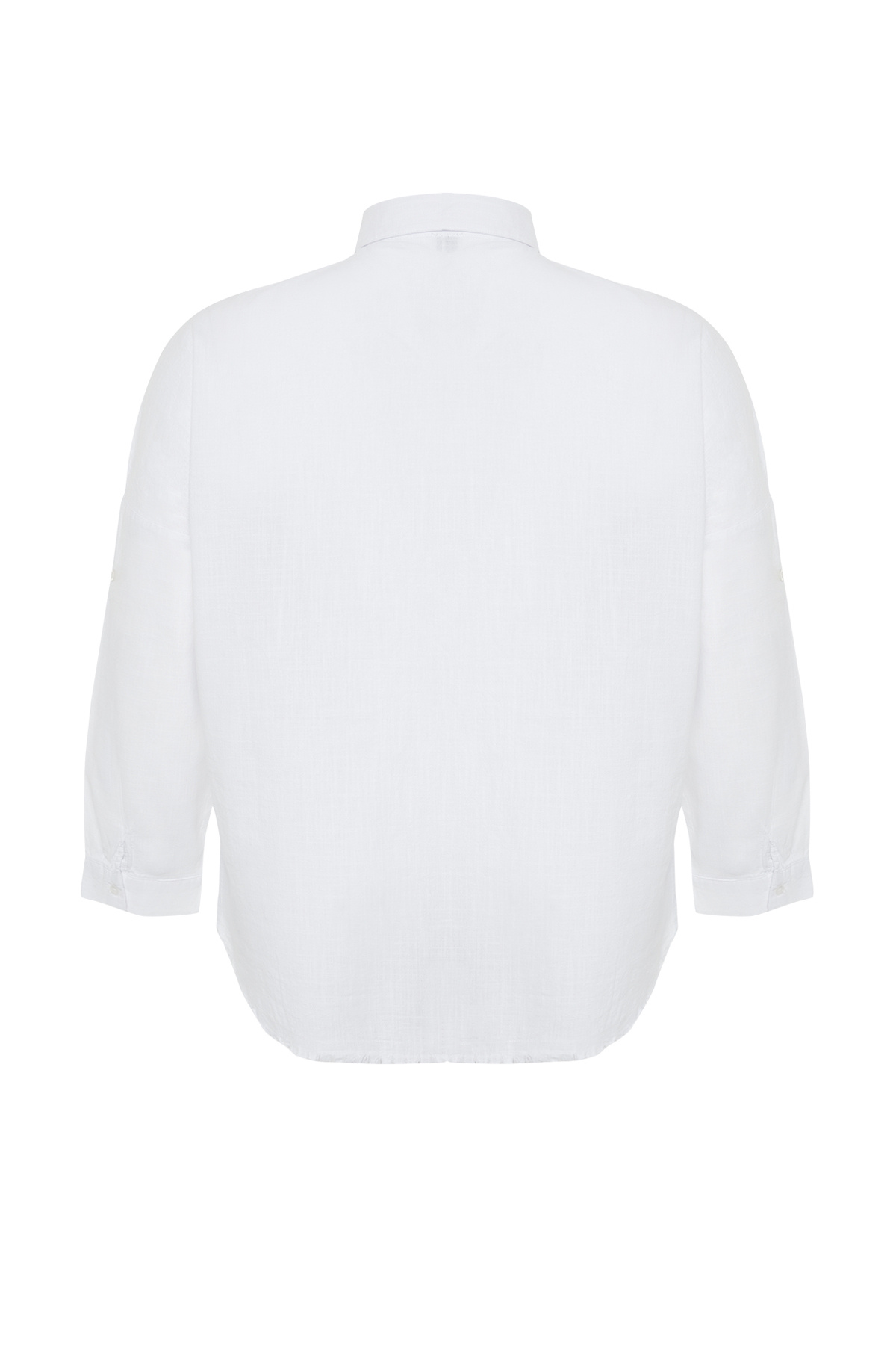 Trendyol Curve-White 100% Cotton Double Pocket Half Sleeve Woven Tunic Tbbss24Ax00023 8